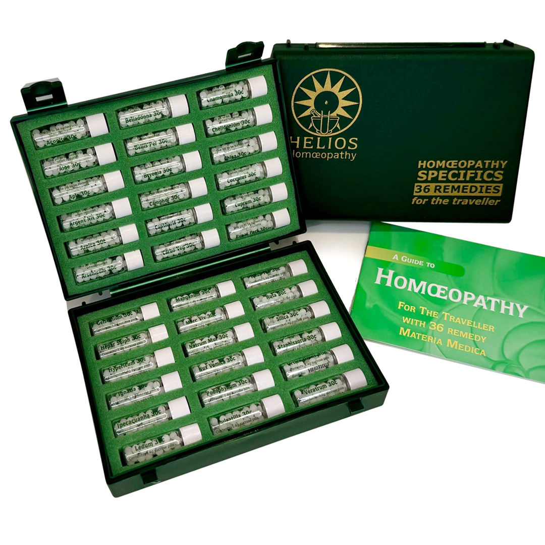 Helios Homeopathie Traveller-Reiskit – compacte set met 36 homeopathische middelen in C30-potentie