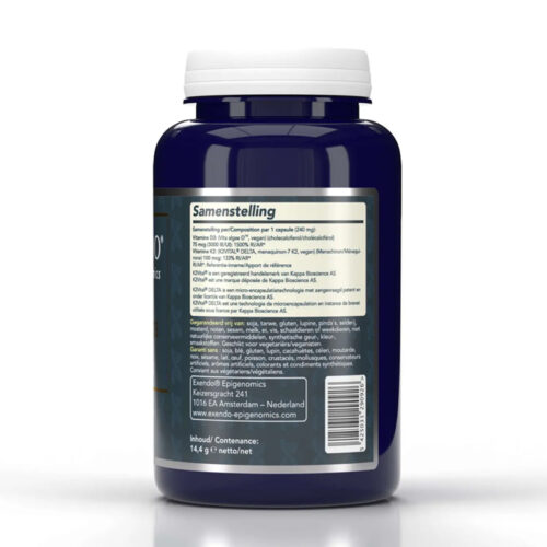 Vegan vitamine D3 K2 capsules van Exendo Epigenomics