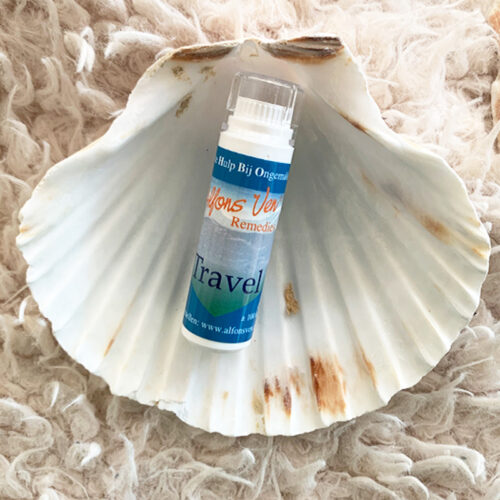 Alfons Ven Travel blauwe dispenser met korrels