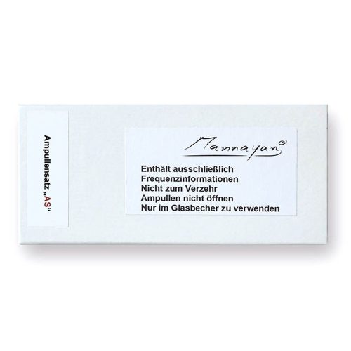 Afbeelding van doosje met hierin 6 ampullen met frequenties voor AS