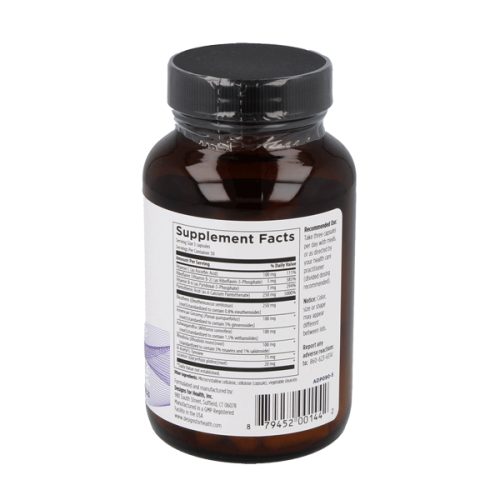 Zijkant van pot Adrenotone – Designs for Health (90 capsules)