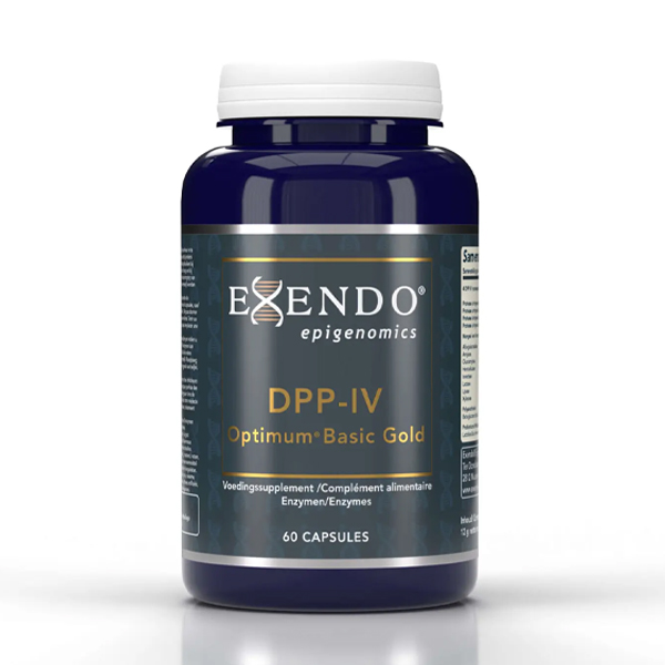 Exendo DPP-IV Optimum Gold Basic – enzymcomplex met DPP-IV, peptidase, protease en Lactobacillus rhamnosus GG, 60 capsules.