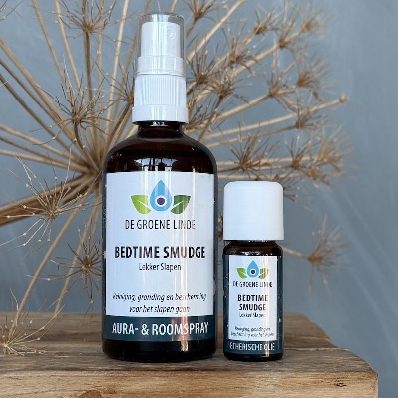 De Groene Linde Bedtime Smudge aura-/roomspray – natuurzuivere avondgeur met lavendel, salie en tolubalsem