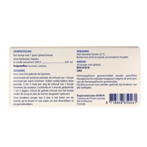 Boiron Oscillococcinum buisjes Homeopatisch geneesmiddel