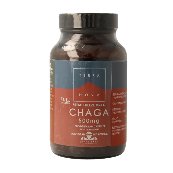 Terranova Chaga 500 mg – biologisch full-spectrum chaga-paddenstoelenpreparaat