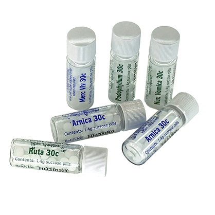 Helios navullingen 2 gram lactosevrije korrels in buisjes. Verschillende homeopathische remedies in C30