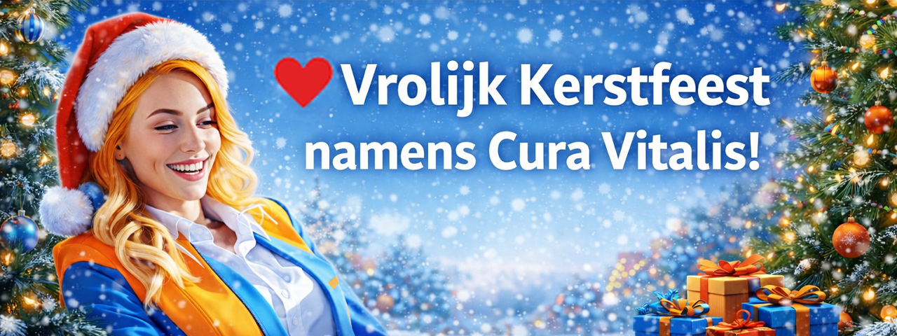 Banner Cura Vitalis wenst iedereen een vrolijk kerstfeest
