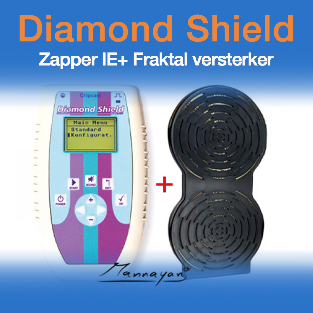 Mannayan Diamond Shield Zapper kopen Complete Set zapper IE – bioresonantie zapper met Fractal versterker, chipkaarten en accessoires – Cura Vitalis