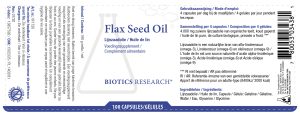 Etiket: Biotics Research Flax Seed Oil – lijnzaadolie softgels