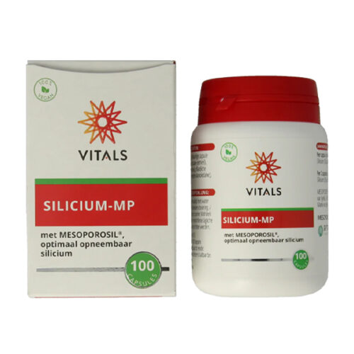 Doosje en potje Vitals Silicium MP capsules met MESOPOROSIL