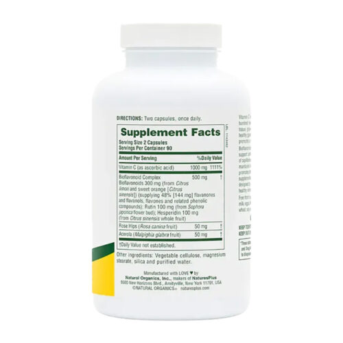 vitamine-c-1000-complex-natures-plus-180 capsules - label