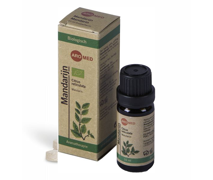 Aromed Mandarijn Olie Bio – biologische etherische olie met zoete citrusgeur, die ontspanning, vrolijkheid en innerlijke rust ondersteunt.