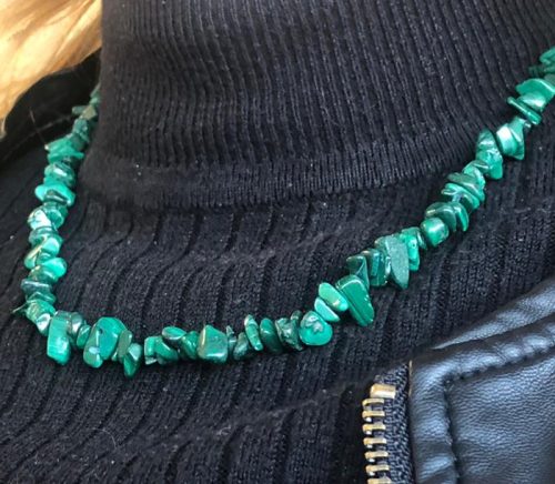 Malachiet splitketting 43 cm