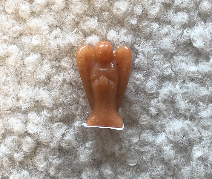 Oranje Aventurijn edelsteen staande engel  35mm