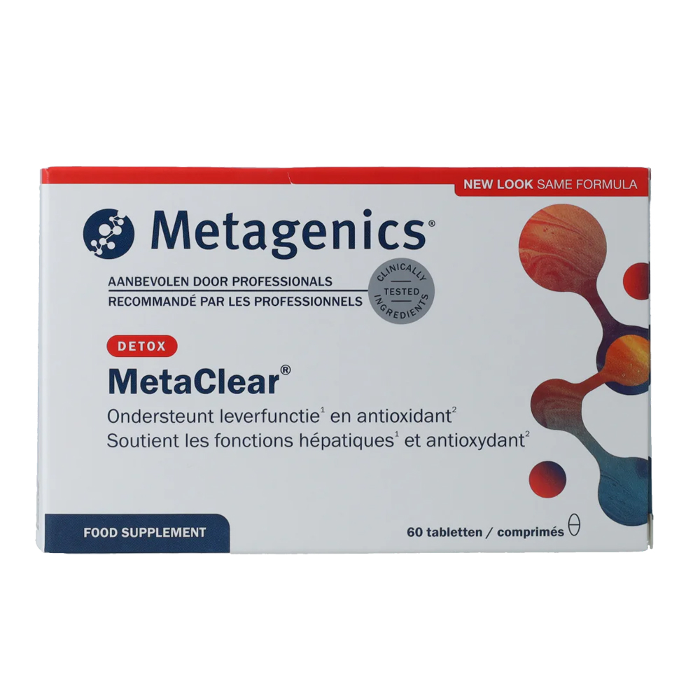 Metagenics Metaclear NOA NFD 60 tabletten – mariadistel silybum marianum artisjok cynara nac glutathion granaatappel waterkers groene thee vitamine B complex lever