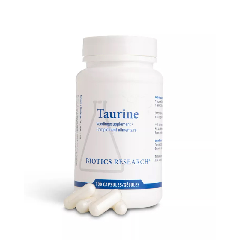 Biotics Research Taurine 500 mg 100 capsules – puur taurine in vrije vorm zonder vulstoffen, rundergelatine Halal