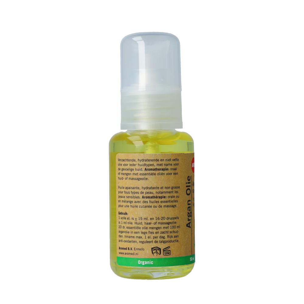 Aromed Argan Olie BIO – verzachtende hydraterende biologische arganolie voor ieder huidtype gevoelige huid haar massage inname