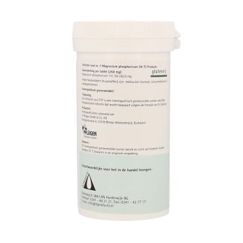 Pfluger Magnesium Phosphoricum 7 D6 Schussler celzout homeopathisch geneesmiddel 400 tabletten 250mg lactose calciumbehenaat aardappelzetmeel. Gebruik.