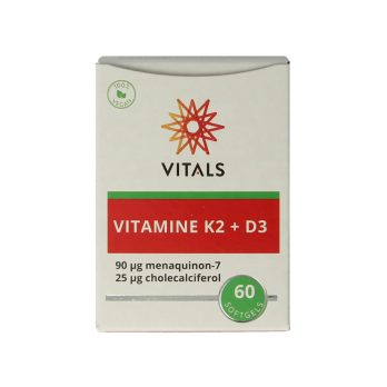 Vitals Vitamine K2+D3 softgels - K2VITAL menaquinon-7 90mcg Vitamin D3V cholecalciferol algen 25mcg MCT-olie tapioca vegan