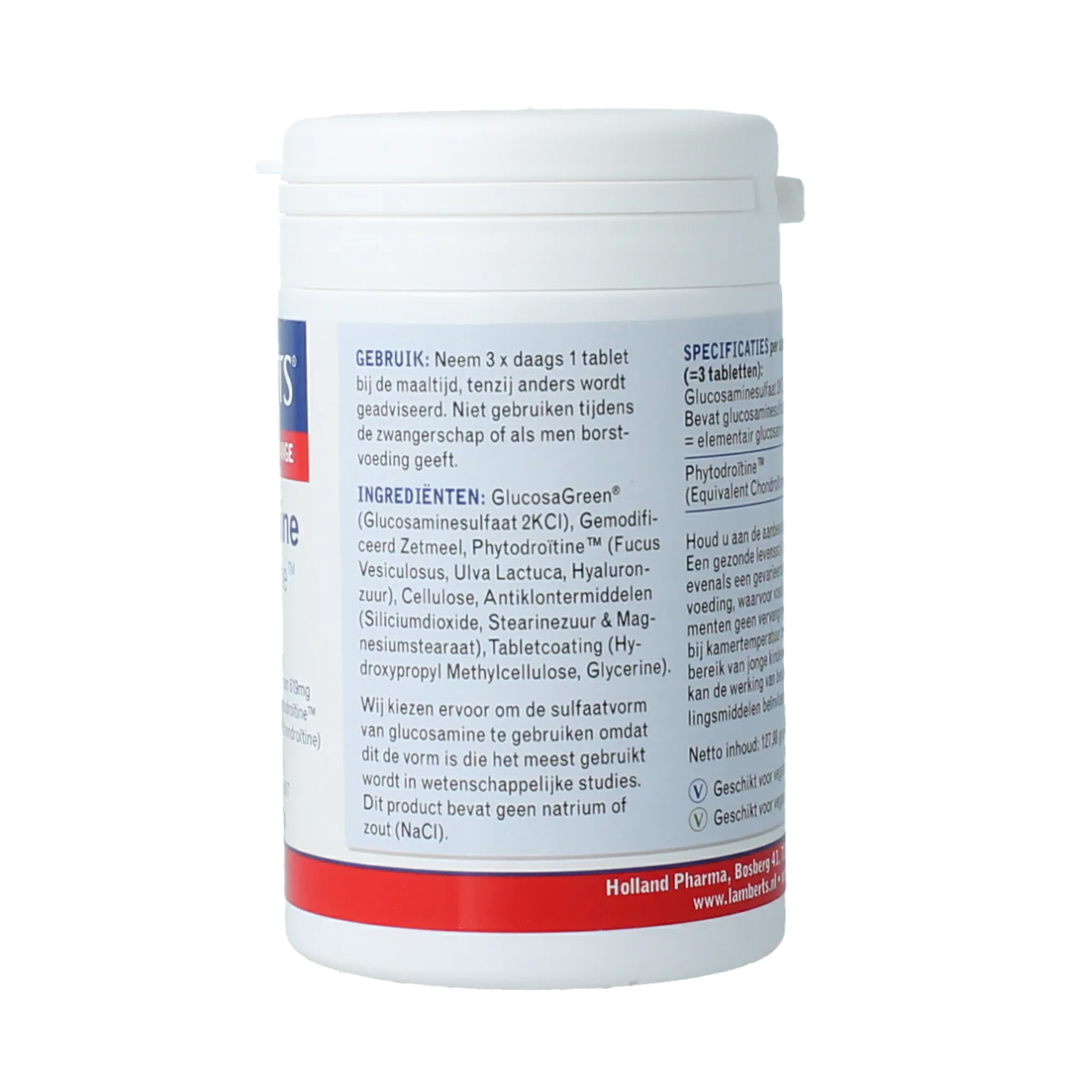 Lamberts Glucosamine & Phytodroïtine Complex 120 tabletten – GlucosaGreen plantaardige glucosamine met Phytodroïtine zeesla blaaswier hyaluronzuur