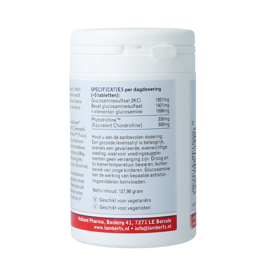 Lamberts Glucosamine & Phytodroïtine Complex 120 tabletten – GlucosaGreen plantaardige glucosamine met Phytodroïtine zeesla blaaswier hyaluronzuur