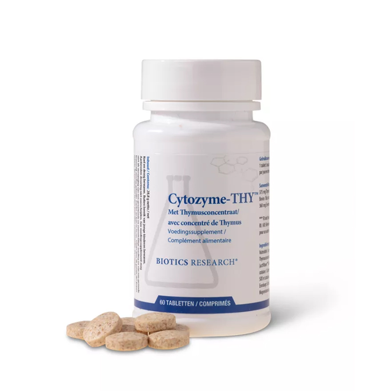 Biotics Cytozyme-THY 60 tabletten – thymusconcentraat van neonataal rund via actiVcell en actiVbase van Biotics Research