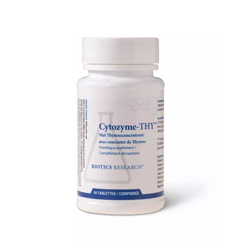 Cytozyme-THY van Biotics Research – thymusconcentraat glandular tablet met 125 mg thymusconcentraat via actiVcell® en erwtenmengsel via actiVbase®, 60 tabletten
