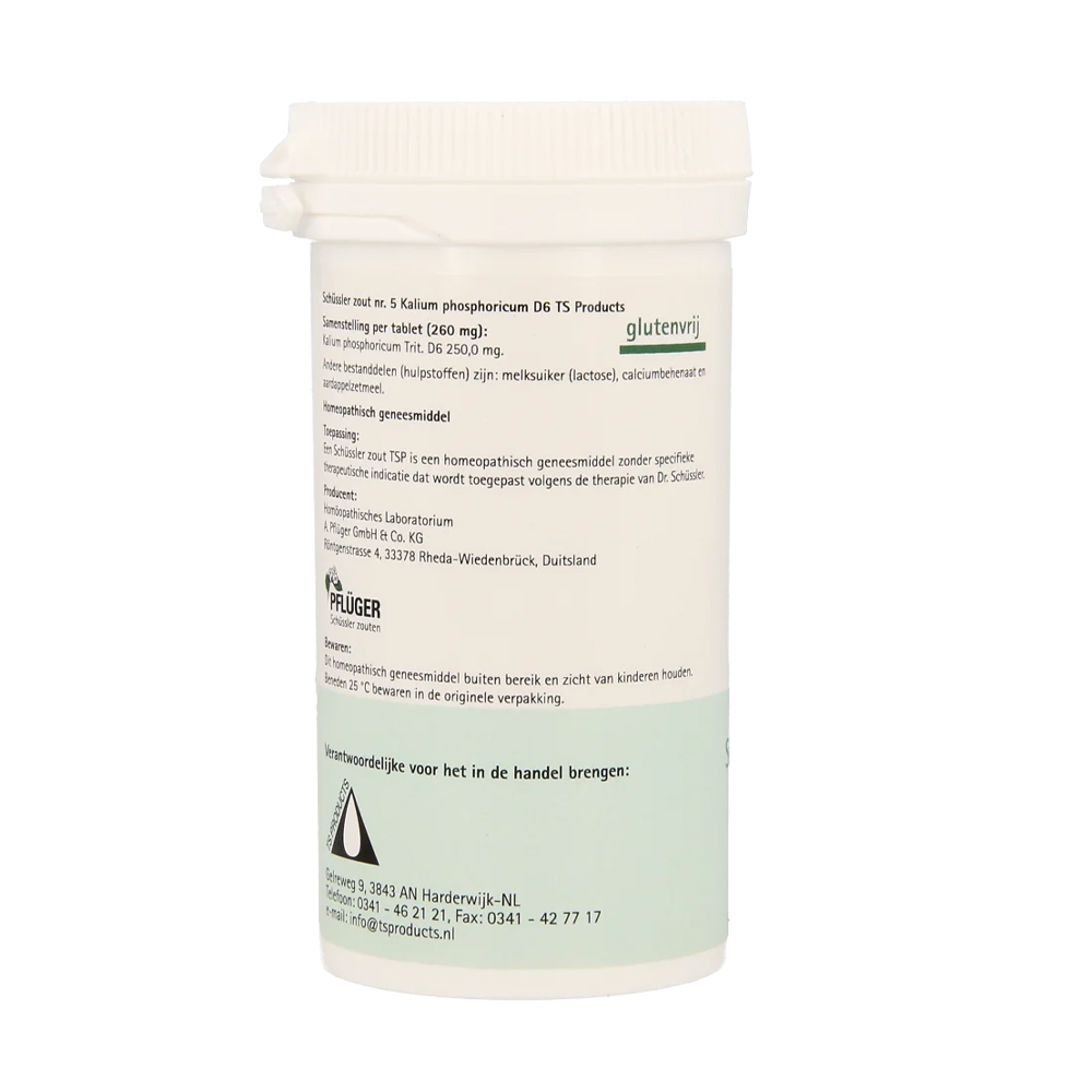 Pfluger Kalium Phosphoricum 5 D6 Schussler celzout homeopathisch geneesmiddel 400 tabletten lactose