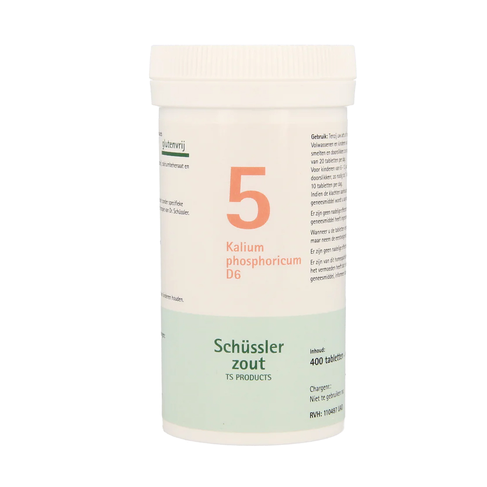 Pfluger Kalium Phosphoricum 5 D6 Schussler celzout homeopathisch geneesmiddel 400 tabletten lactose