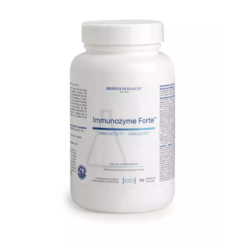 Biotics Immunozyme Forte 90 capsules – synergetisch immuuncomplex met thymus-, pancreas- en miltconcentraat van rund, echinacea, B-vitaminen en zink