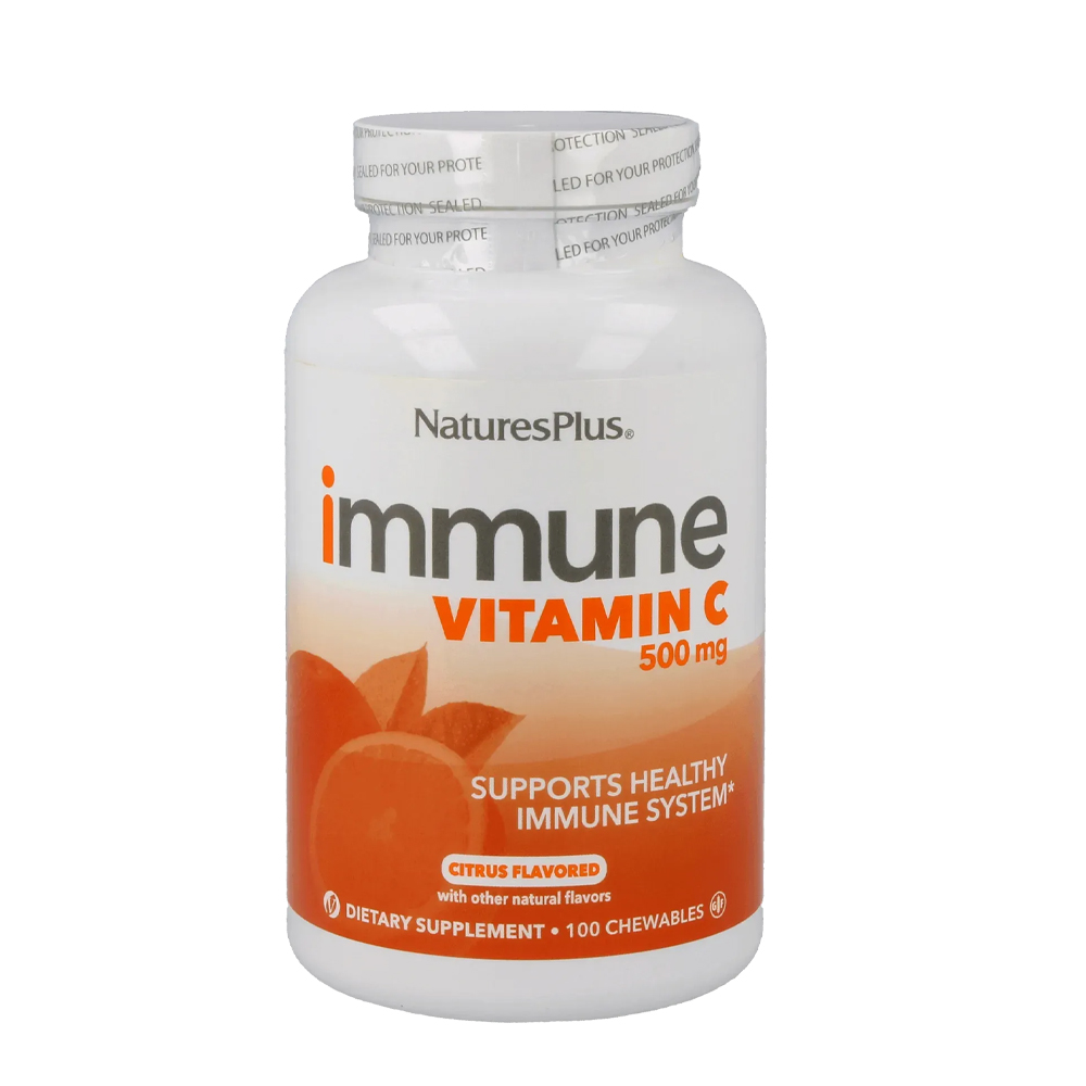 Immune Vitamine C 500 mg 100 kauwtabletten – ascorbinezuur bioflavonoïden citroenschil rutine hesperidine acerola rozenbottel kinderen immuun