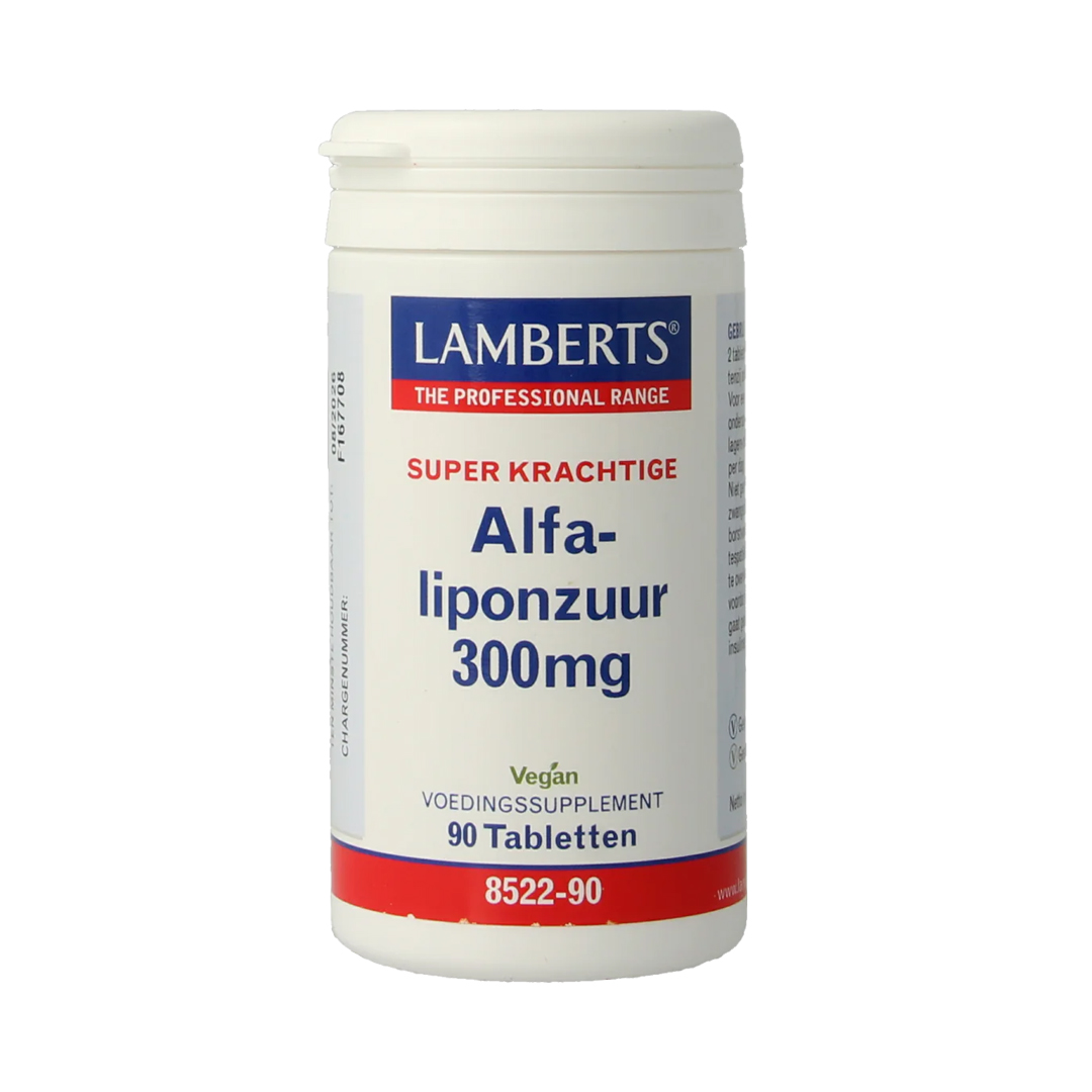 Lamberts Alfa Liponzuur 300 mg 90 tabletten – puur alfaliponzuur op lege maag innemen, veganistisch