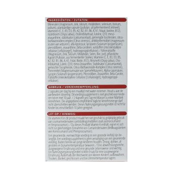 Vitals Elke Dag 50+ – complete multivitamine voor vijftigplussers met biologisch actieve B-vitaminen, vitamine D3, K2, Q10, luteïne en zeaxanthine in plantaardige capsules, 60 capsules van Vitals BV