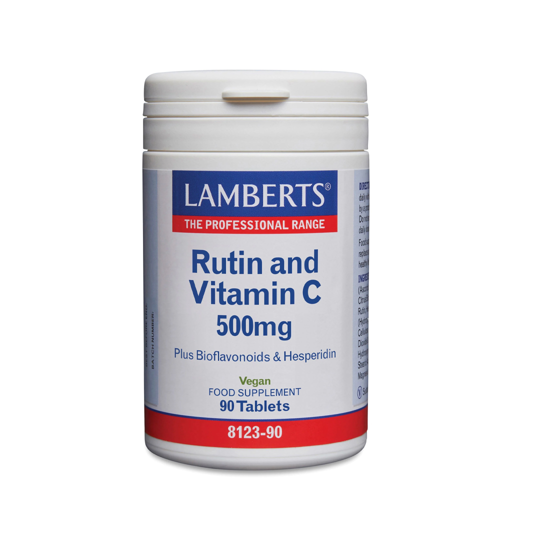 Lamberts Vitamine C 500 mg Rutine en Bioflavonoïden 90 tabletten – 500 mg vitamine C met citrusbioflavonoïden, hesperidine en rutine uit boekweit, veganistisch