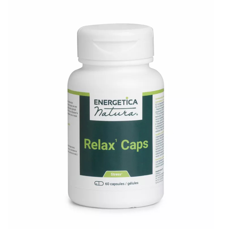 Energetica Natura Relax Caps – magnesium bisglycinaat met B-vitaminen, passiebloem, valeriaan, citroenmelisse en Californische klaproos