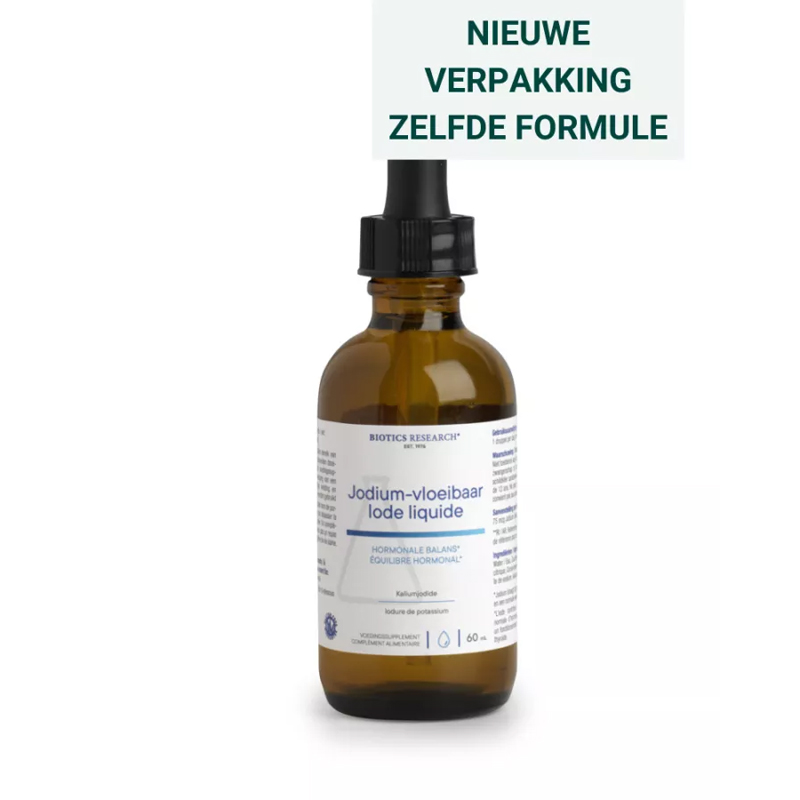 Biotics Jodium vloeibaar 60 ml – kaliumjodide druppels 75 mcg jodium per druppel van Biotics Research via Energetica Natura