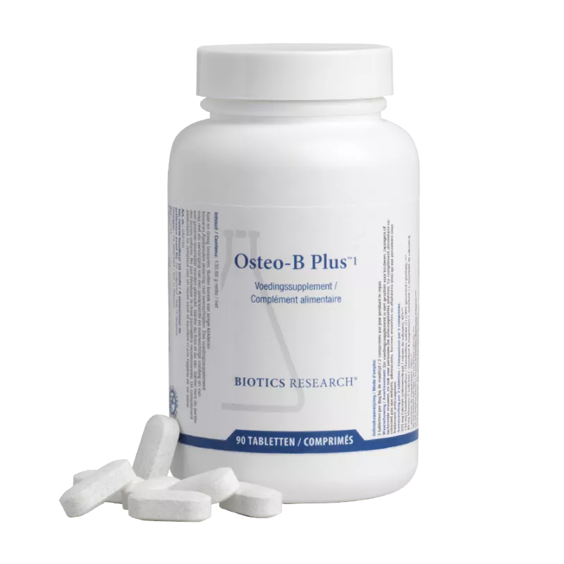 Biotics Osteo-B Plus tabletten – breedspectrumformule met calciumcitraat, vitamine D3, vitamine K2, chondroïtinesulfaat en cofactoren van Biotics Research