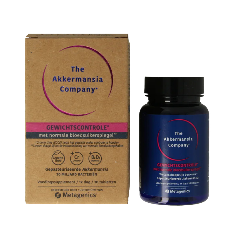 Akkermansia Gewichtscontrole V2 NFD 30 tabletten – gepasteuriseerde Akkermansia muciniphila 30 miljard EGCG groene thee chroom vitamine D3 B2