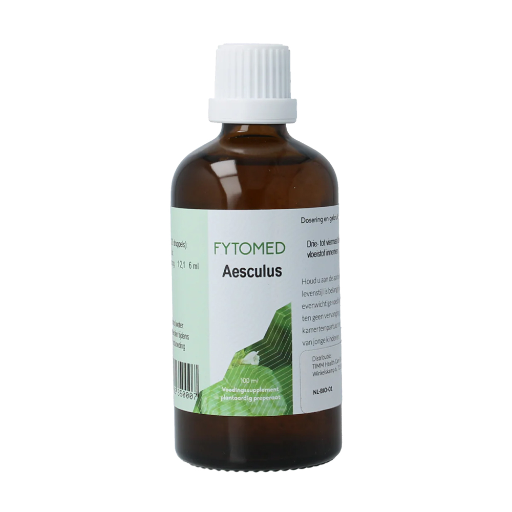 Fytomed Aesculus bio 100 ml - paardekastanje Aesculus hippocastanum semen biologisch tinctuur 30 vol% alcohol druppels kinderen volwassenen