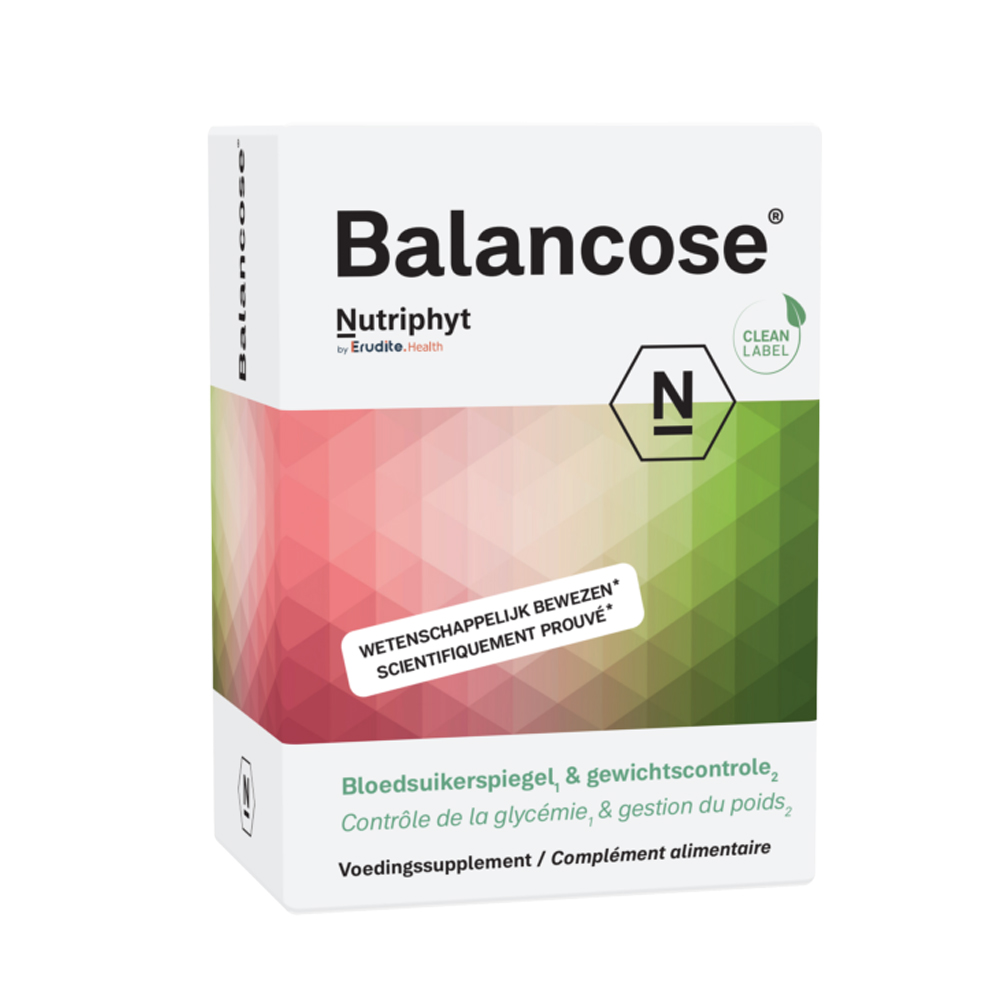 Nutriphyt Balancose 60 capsules – witte moerbeibladextract Reducose 400 mg 1-DNJ groene thee 115 mg EGCG chroom vitamine D3 bloedsuiker koolhydraten