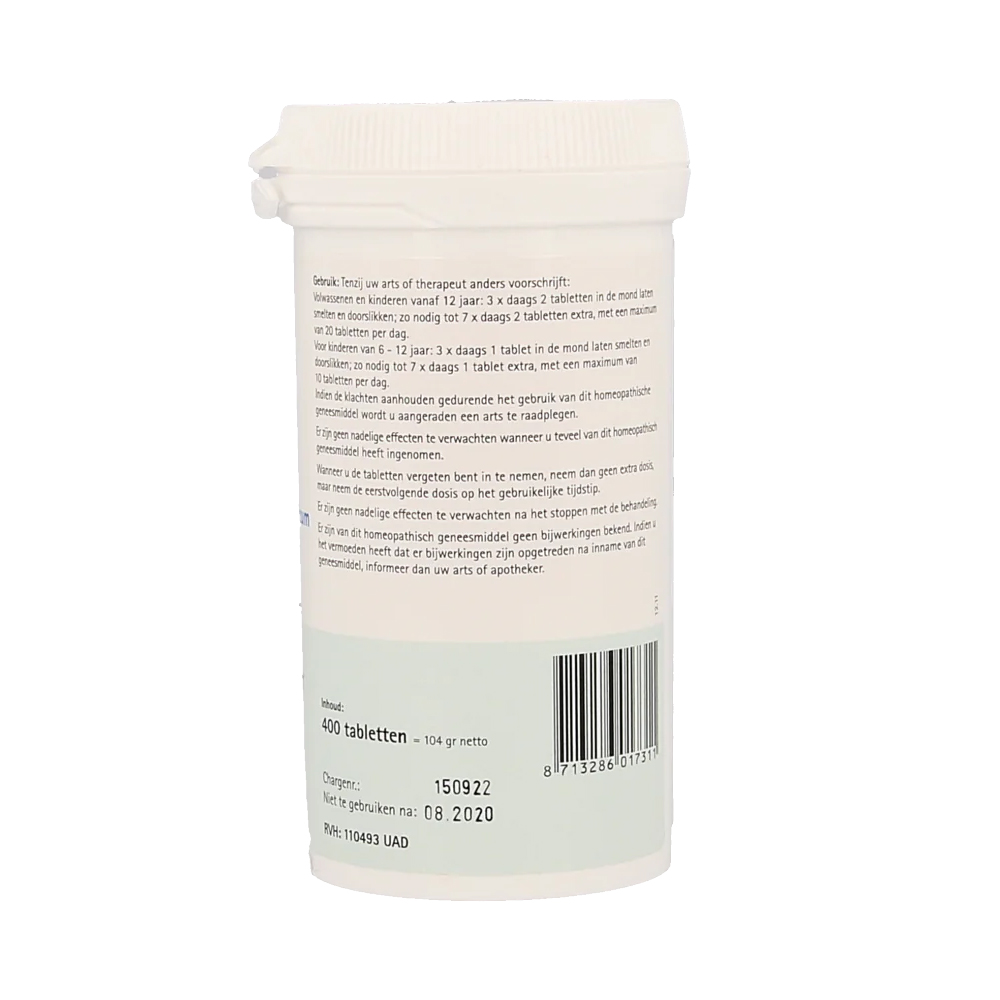 Pfluger Calcium Phosphoricum 2 D6 Schussler celzout homeopathisch geneesmiddel 400 tabletten 250mg lactose calciumbehenaat aardappelzetmeel
