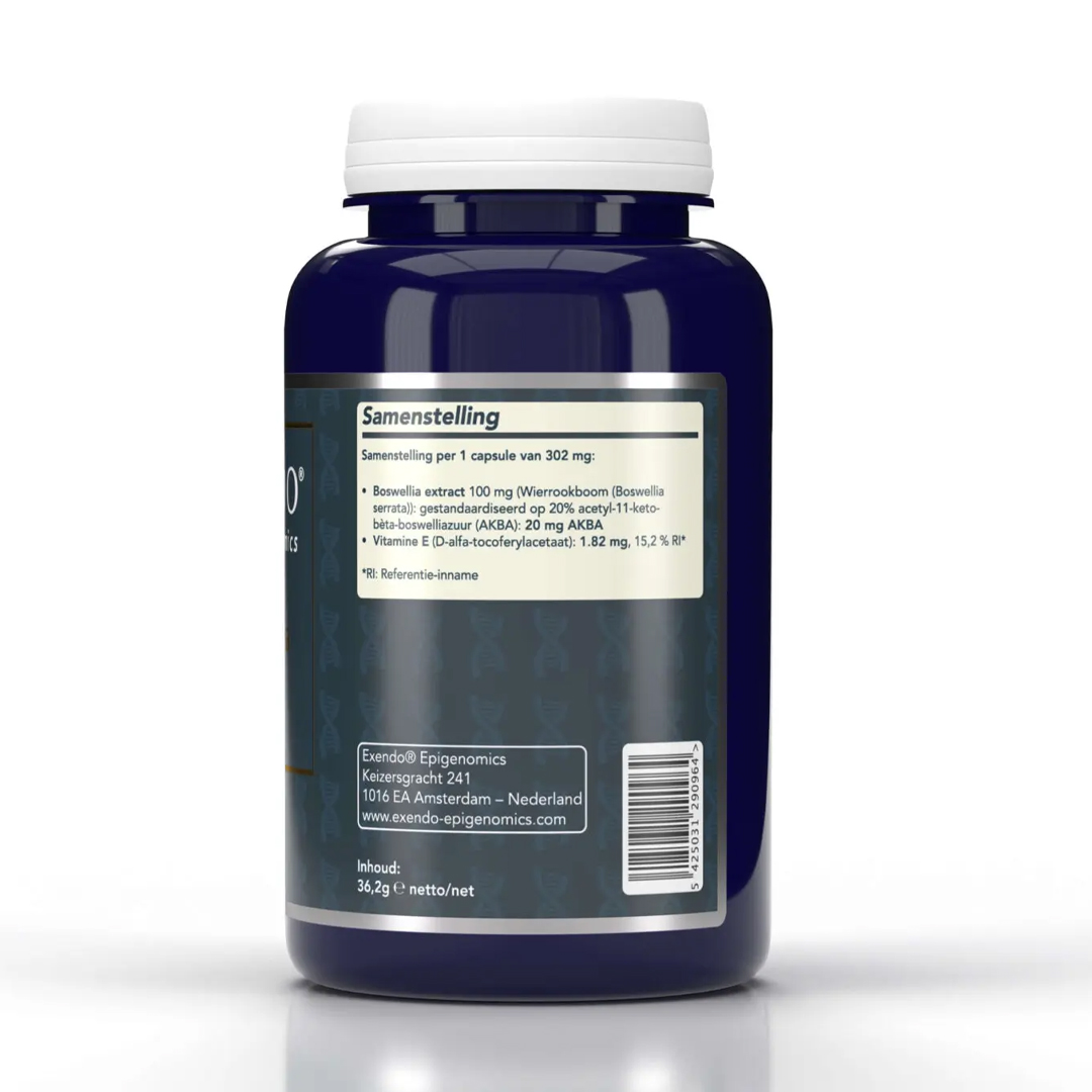 Boswellia AKBA PhytoQ 120 capsules – Boswellia serrata extract met AKBA en vitamine E van Exendo Epigenomics