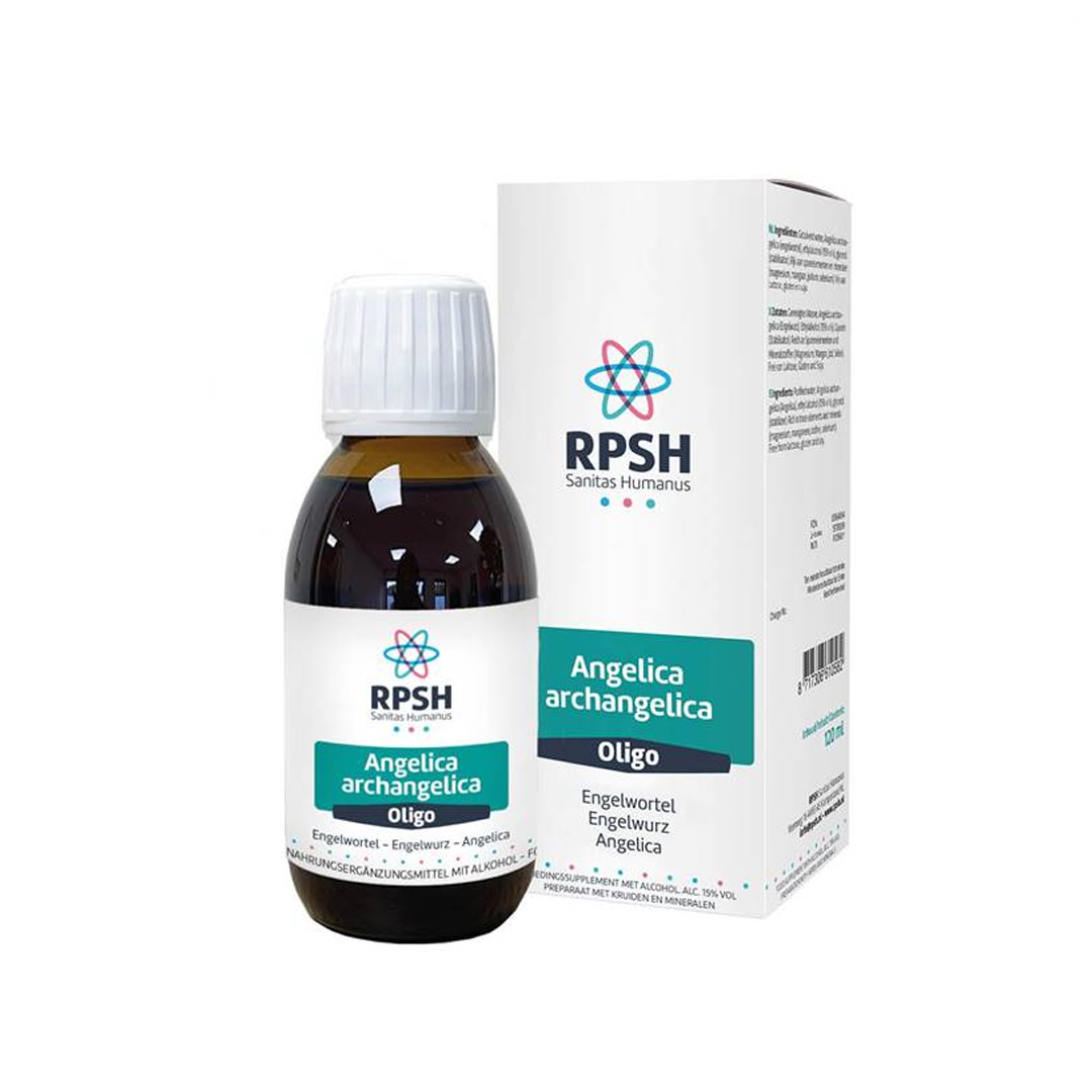Oligo Angelica Archangelica engelwortel extract 120 ml – vloeibaar supplement met magnesium, mangaan, jodium en selenium van RPSH Sanitas Humanus