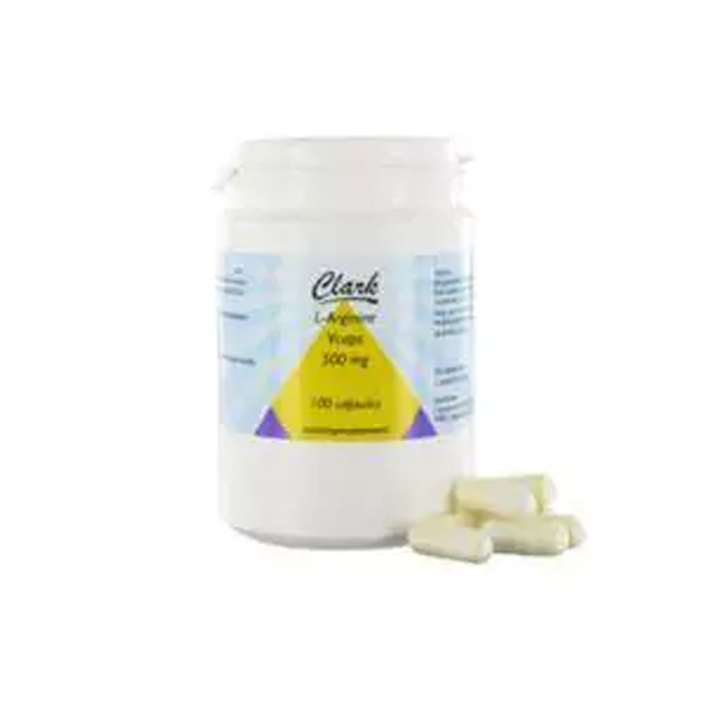 Pot 100 capsules Clark L-arginine. Aminozuur