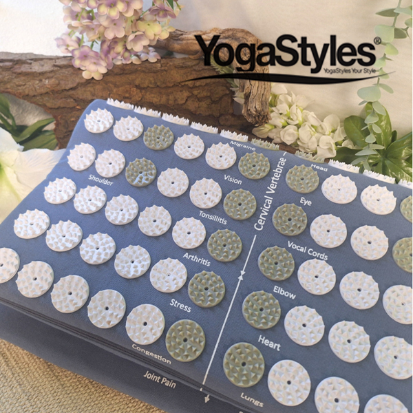YogaStyles Spijkermat 3-Fold Grijsblauw – Acupressuurmat 70 x 43 cm