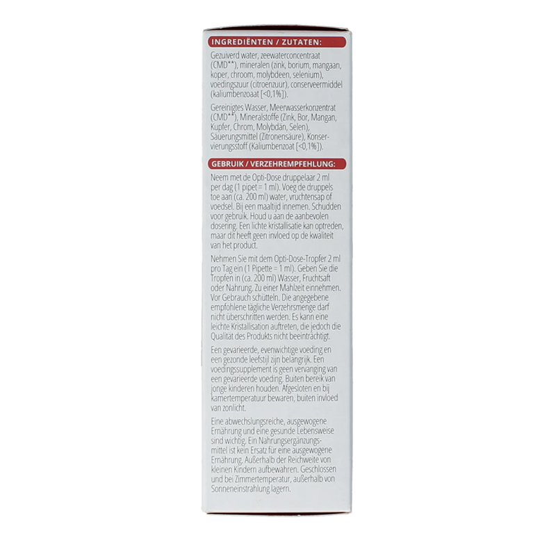 Elementair Multi-Trace bevat als basis ‘concentrated mineral drops’ (CMD), een speciaal zeewaterconcentraat uit het Great Salt Lake met het volledige spectrum mineralen en spoorelementen