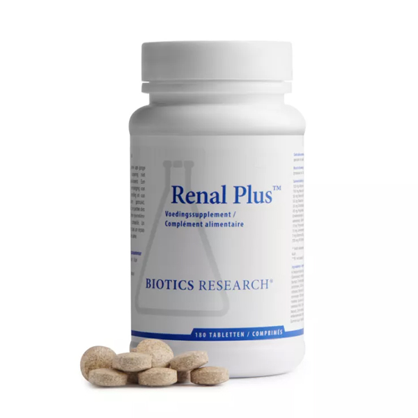 Biotics Research Renal Plus 180 tabletten – nierglandular met actiVcell® nierconcentraat, berendruif, buchu en echinacea, verkrijgbaar bij Cura Vitalis
