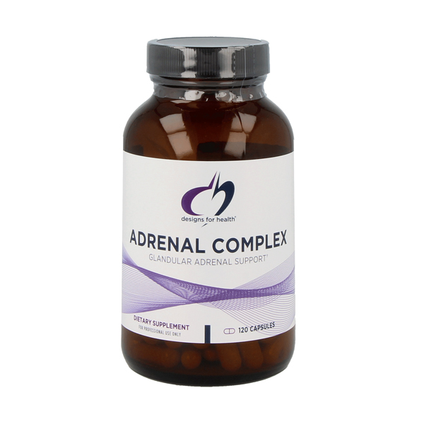 Designs for Health Adrenal Complex 120 capsules – glandulaire bijnierformule met runderbijnierweefsel, B-vitaminen, PABA en N-acetyl-tyrosine