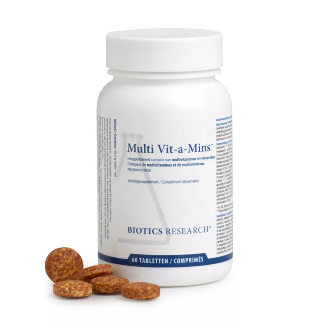 Biotics Multi Vit-a-Mins tabletten – compleet multivitamine mineralencomplex met carotenoïden, NAC, L-lysine en actiVbase van Biotics Research
