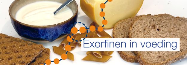 Voedingsmiddelen zoals brood, crackers en kaas die natuurlijke exorfinen zoals gluten- en caseïnepeptiden kunnen bevatten.